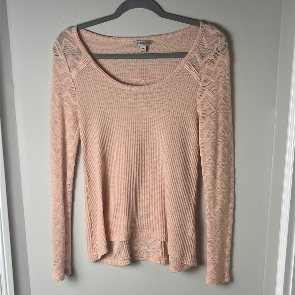 Lucky Brand Peach Long Sleeve Top